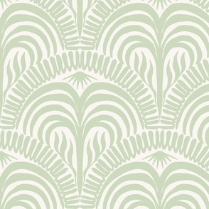 Scallop Palms Light Green - large scale