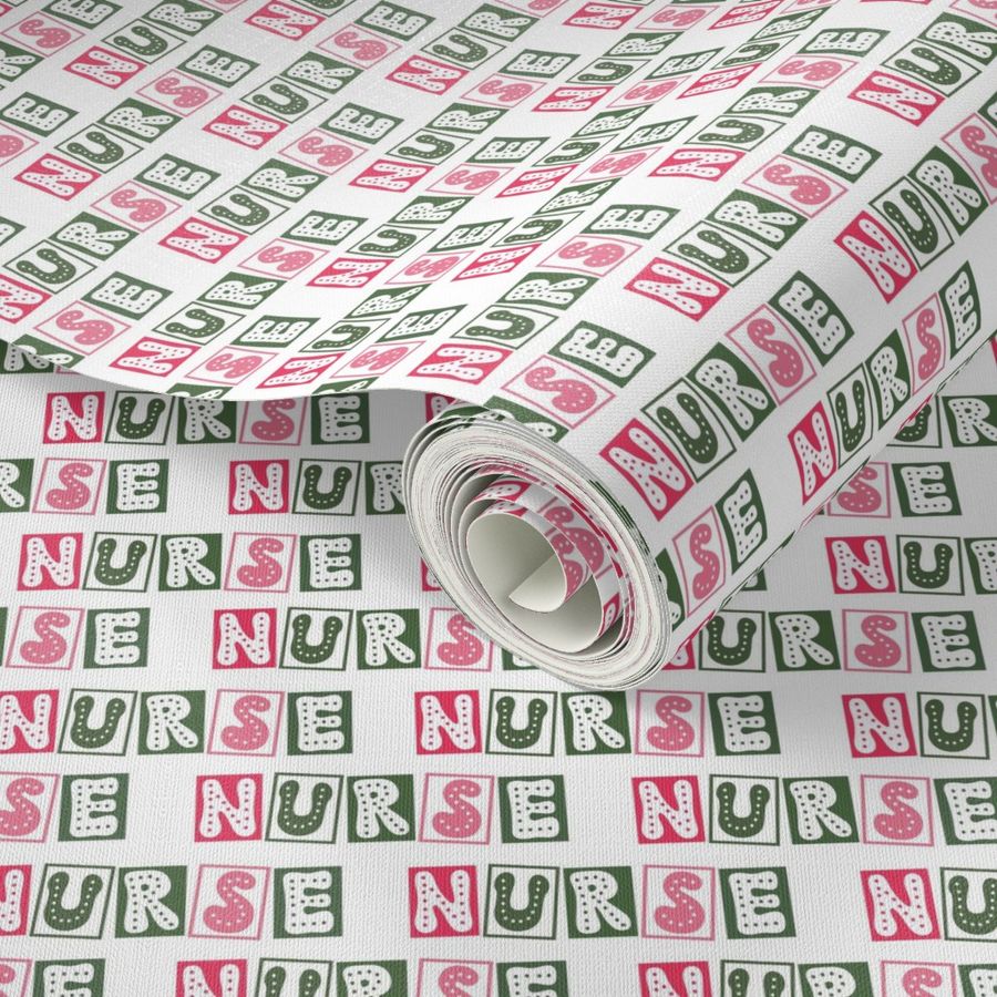 Bigger Nurse Polkadot Block Letters Medical First Responder Christmas Pink