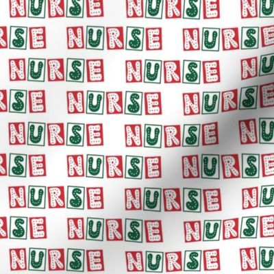 Bigger Nurse Polkadot Block Letters Medical First Responder Christmas Red