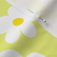 White Retro Daisy Flowers And Yellow