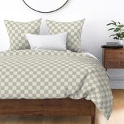 Paris Rain And Glacier White Overlapping Checkerboard Pattern-Sage & Cream