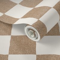 Chowning's Tan Burlap Texture Irregular Tessellating Checkerboard