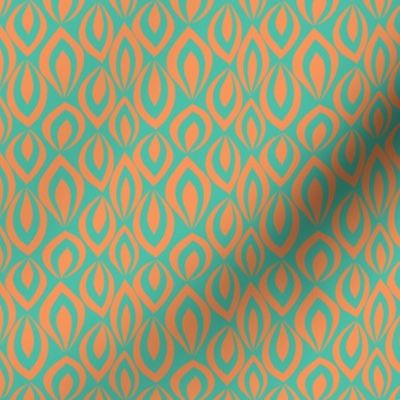 Leafyrific-orange on turquoise