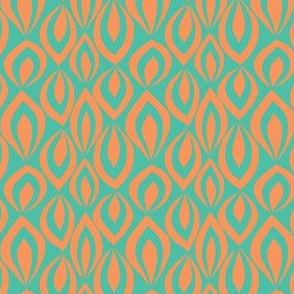 Leafyrific-orange on turquoise