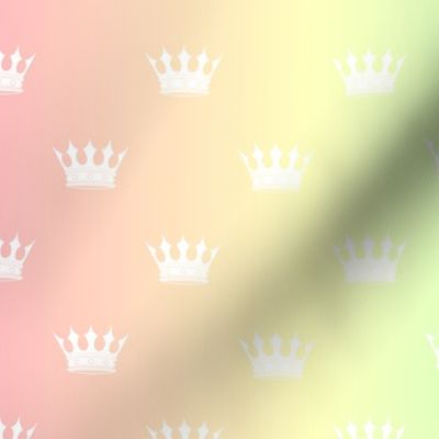 Pastel Rainbow Crown Pattern - Regal Hues Collection