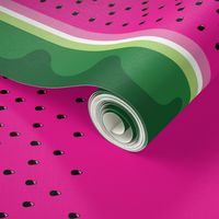 Bright Watermelon border print fabric