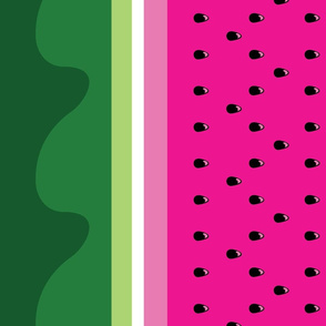Bright Watermelon border print fabric