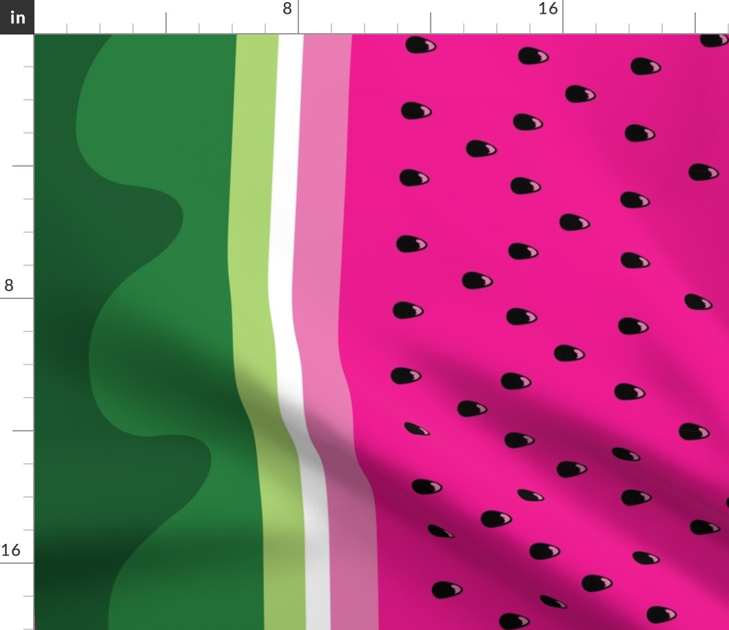 Bright Watermelon border print fabric