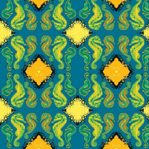 Seahorse13-green/orange/teal