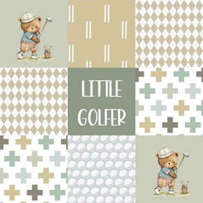 Teddy Bear Golfing Fabric Vertical