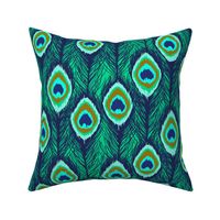 feathers ikat emerald green