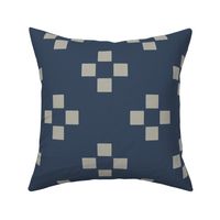 Modern Check Cubes French Blue Ink Navy Medium