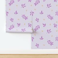 Provence Cicadas & Olive Branches Mediterranean Charm - pastel lavender