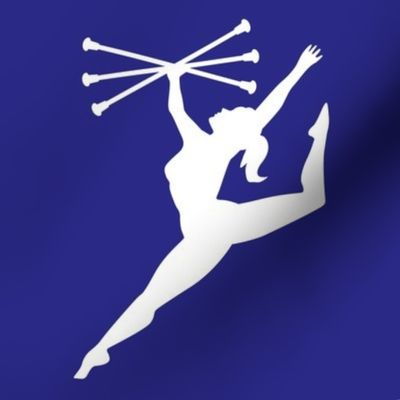 Baton Twirler Design - Majorette Design - Dance Design - Navy Blue & White