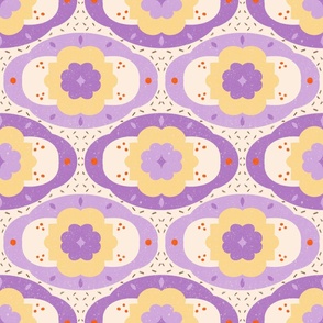 Oval tile - purple