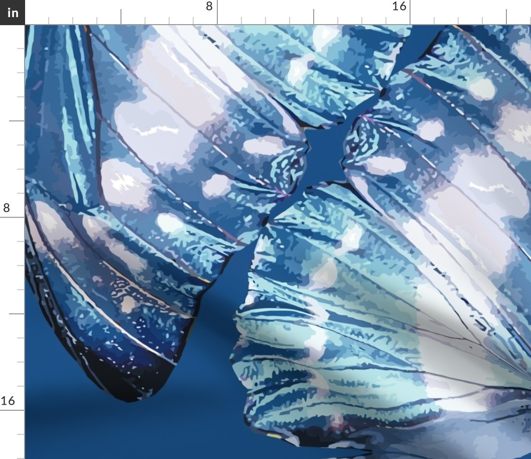 Blue Monarch Butterfly Wings - special size order