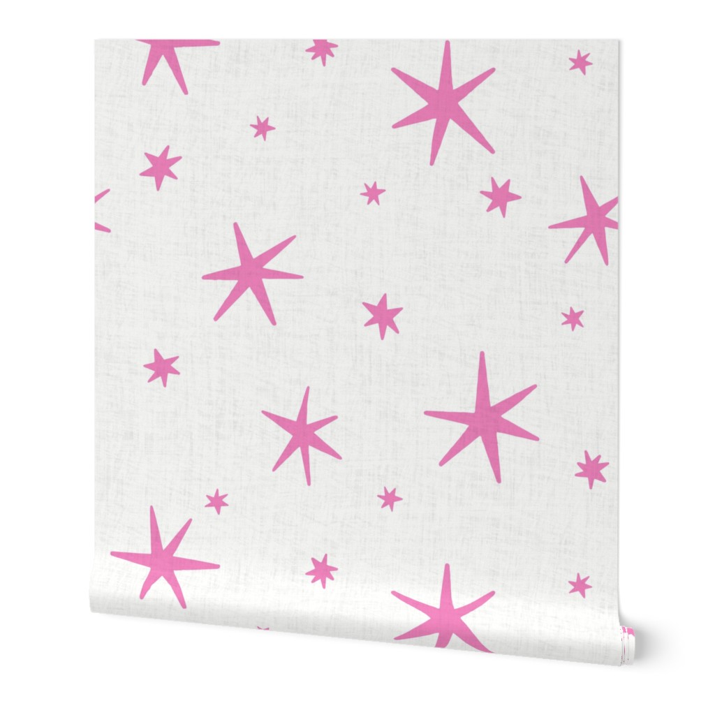 Textured Celestial Starry Boho Sky In Hot Pink Outer Space (Jumbo)