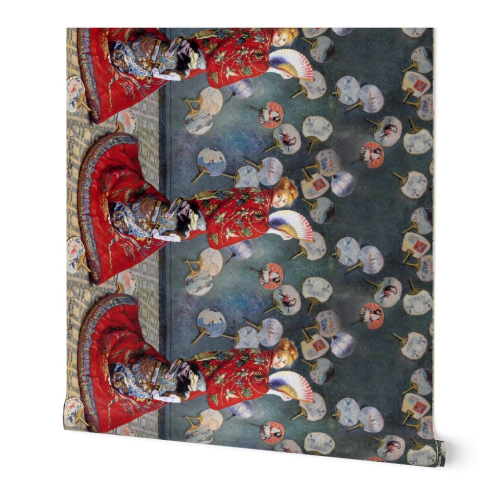 Claude Monet: La Japonaise (railroaded / border print)