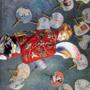 Claude Monet: La Japonaise (railroaded / border print)
