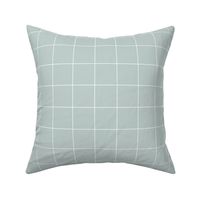 2 inch Grid Lines White on Sage Green