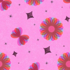 Funky Riso Print Kaleidoscope // Pink