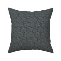 S Dark Charcoal Geometric Cube Pattern 0092 F