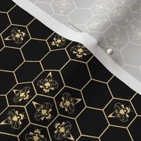 Abstract Bees and Honeycomb - Floral