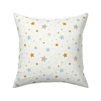 S - Multicolored Stars - Colorful Starry Night - Linen Look - Baby Boy