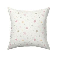 S - Multicolored Stars - Colorful Starry Night - Linen Look - Baby Girl