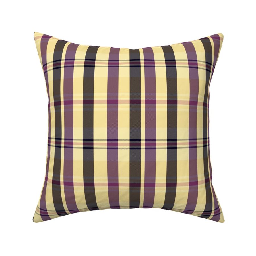 Sunset Sunrise Artair Plaid Pattern - Yellow Purple Pink Grey (M) 6 Inch