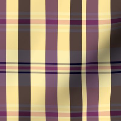 Sunset Sunrise Artair Plaid Pattern - Yellow Purple Pink Grey (M) 6 Inch