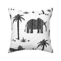 Soothing Safari Animals- black stripes on white background