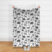 Soothing Safari Animals- black stripes on white background