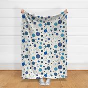 Denim Texture Blue Polka Dot Timeless Design for Fabric and Wallpaper