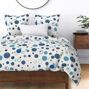 Denim Texture Blue Polka Dot Timeless Design for Fabric and Wallpaper