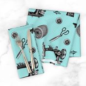 Vintage Sewing Aqua