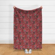 Vintage Sewing Red Floral