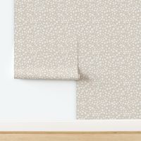 Tiny quilting floral - small white flowers on beige warm neutral