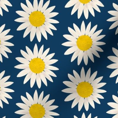 Daisy Row - Pretty little daisies all lined up on Ateneo Blue - V Small