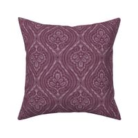 Luxe Tropical Batik Abstract w Grasscloth Texture - Plum Grape (Med)