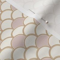 Lattice Shells Pastel Soft Pink Gold on Cream Small