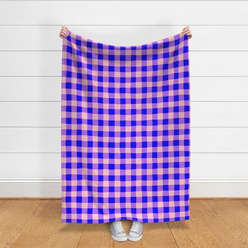 Checkered Wavy Gingham Checkered Beige Purple Cobalt