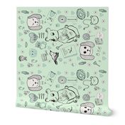 Pygmy Hippo Scarf - 18x27 - mint green