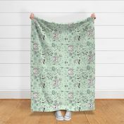 Pygmy Hippo Scarf - 18x27 - mint green