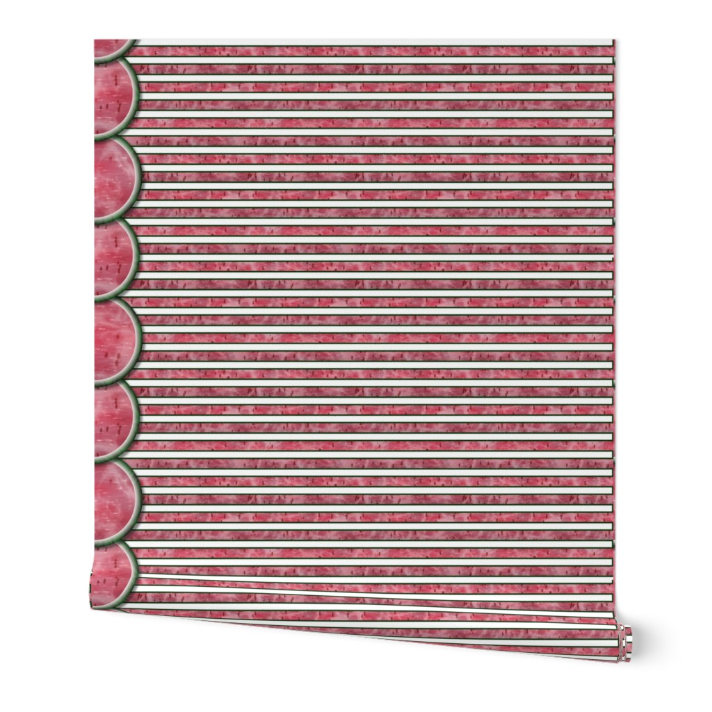 Watermelon Mania - Single Melon - Bordered Stripe