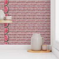 Watermelon Mania - Single Melon - Bordered Stripe