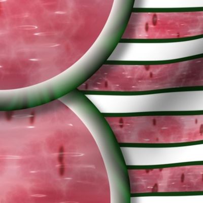 Watermelon Mania - Single Melon - Bordered Stripe