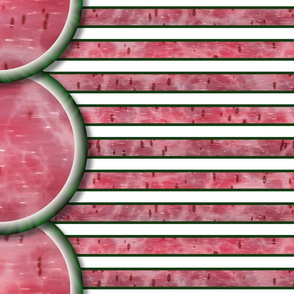 Watermelon Mania - Single Melon - Bordered Stripe