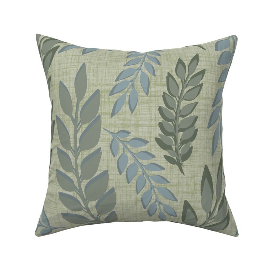 Silhouette Sage Blue Foliage with a Layered Faux Textured Effect to Elevate