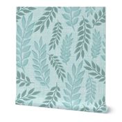 Silhouette Ocean Blue Foliage with Layered Faux Textured Effect to Elevate